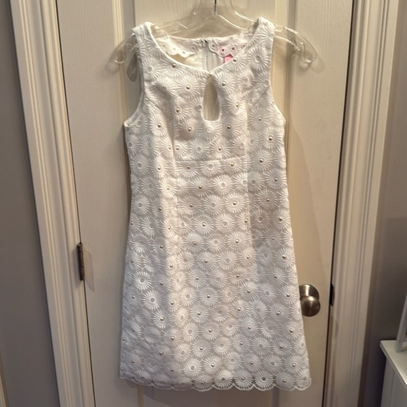 Lilly Pulitzer Nicci Resort Pinwheel Organza Dress White Womens 2 - Picture 2 of 6